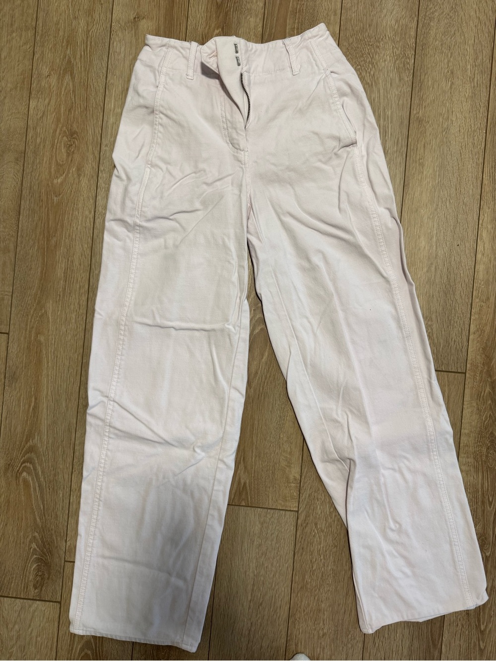 Aritzia Wilfred Light Pink Wide-Leg Trousers